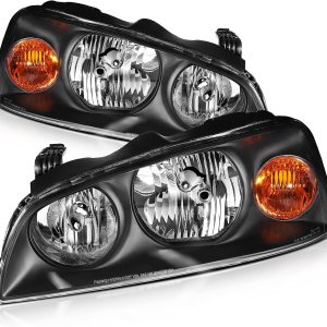 ANPART Par de faros delanteros aptos para Hyundai Elantra 2004-2006, carcasa negra, reflector ámbar, lente transparente ANPART Par de faros delanteros aptos para Hyundai Elantra 2004-2006, carcasa negra, reflector ámbar, lente transparente