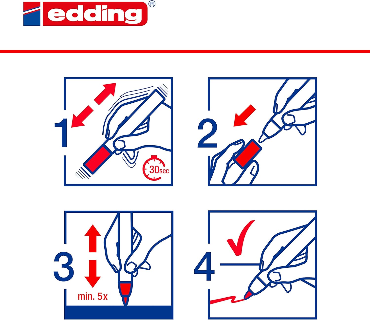 edding Marcador de tiza 4095 – blanco – 1 bolígrafo de tiza – punta redonda de 0.079-0.118 in – pluma de limpieza húmeda de punta media para