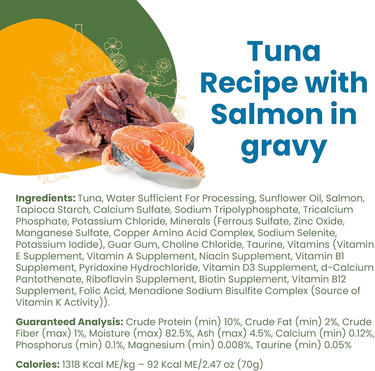almo nature Classic Complete Cat 12 Pack Receta de atún con salmón en salsa, latas de 2.47 onzas, comida húmeda enlatada para gatos adultos, sin