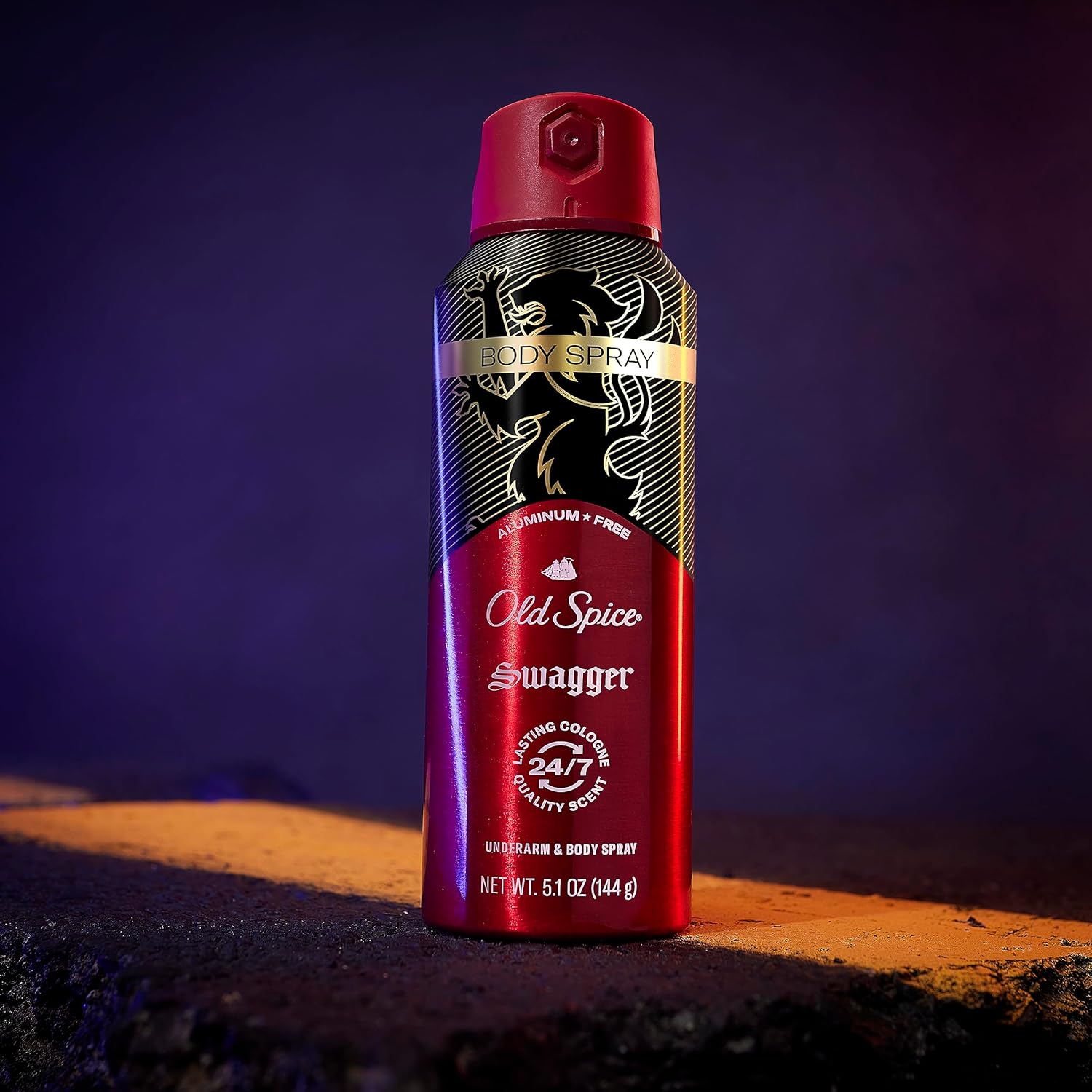 Old Spice Desodorante sin aluminio para hombre, espray corporal seco, Swagger, protección contra olores 247, 5.1 onzas (paquete de 3)