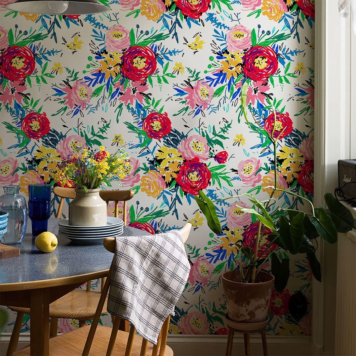 Papel tapiz para despegar y pegar, papel tapiz rosa floral, papel tapiz para dormitorio, papel tapiz de contacto extraíble, papel tapiz impermeable