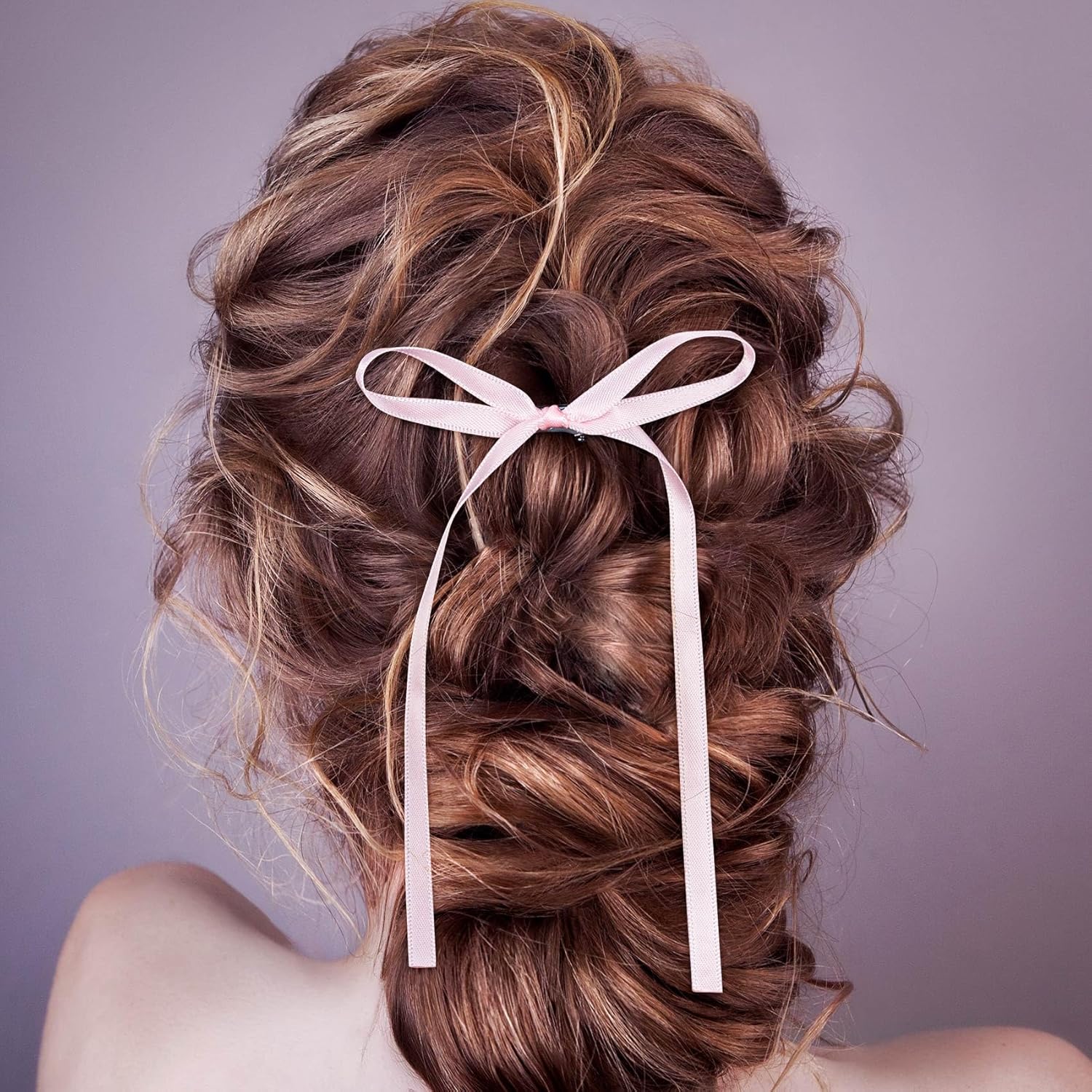 18 pinzas para el cabello con lazo rosa de 3.93 pulgadas, lazos blancos y azules, pasadores con cintas largas, parrillas para San Valentín,