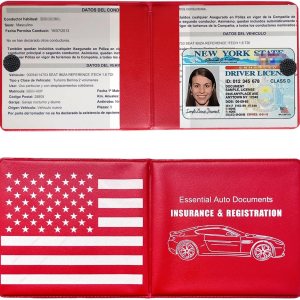 Soporte para registro y seguro de automóvil, paquete de 2 organizadores de documentos esenciales de alta calidad con cierre de velcro fuerte, Soporte para registro y seguro de automóvil, paquete de 2 organizadores de documentos esenciales de alta calidad con cierre de velcro fuerte,