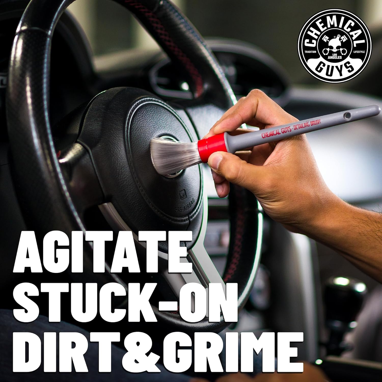 Chemical Guys ACC600 – Juego de cepillos para detalles interiores todo en los detalles (ideal para automóviles, camiones, SUV, caravanas y más)