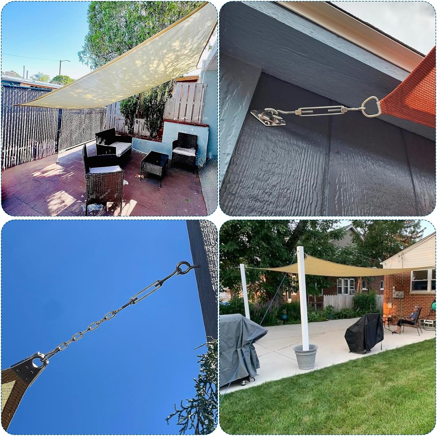 Juego de accesorios de parasol M6 de alta calidad, kit de accesorios de acero inoxidable 304 resistente para toldos, accesorios de fijación