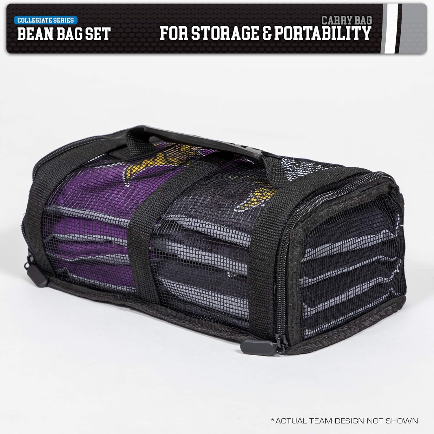 Wild Sports – Puf de doble cara NCAA College de 8 unidades, bolsas de lanzamiento prémium para juego de cornhole, ideal para portones traseros,