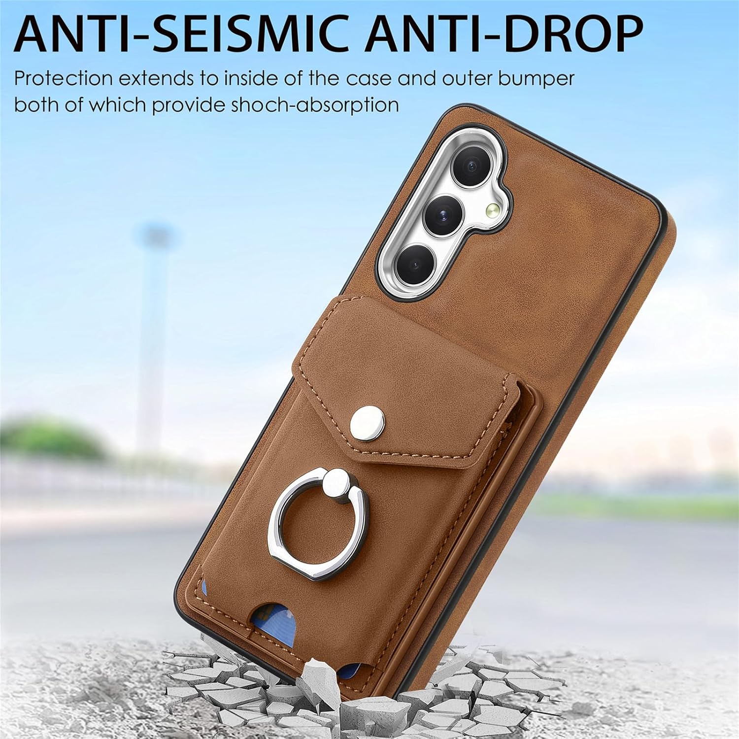 Asuwish Funda tipo cartera compatible con Samsung Galaxy A14M14 5G y protector de pantalla de vidrio templado, soporte para tarjetas, soporte