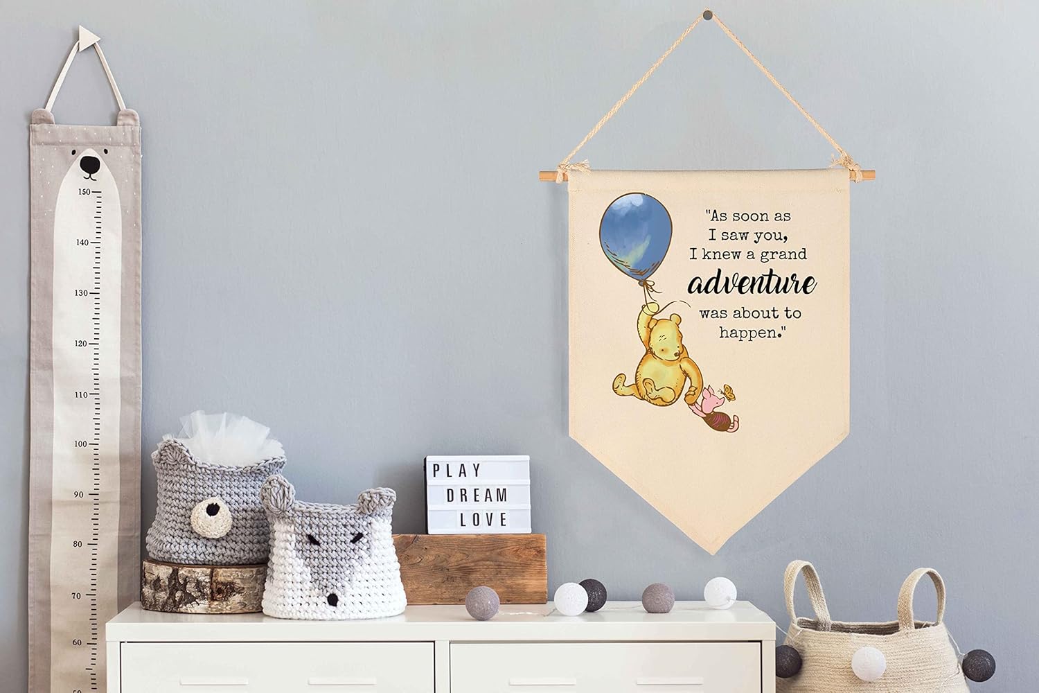 As Soon As I Saw You-Adventure was About to Happen-Christmas Birthday Party Bunting-Baby Gift Shower-Winie Wall Flag Decor Gift The Pooh-Banner