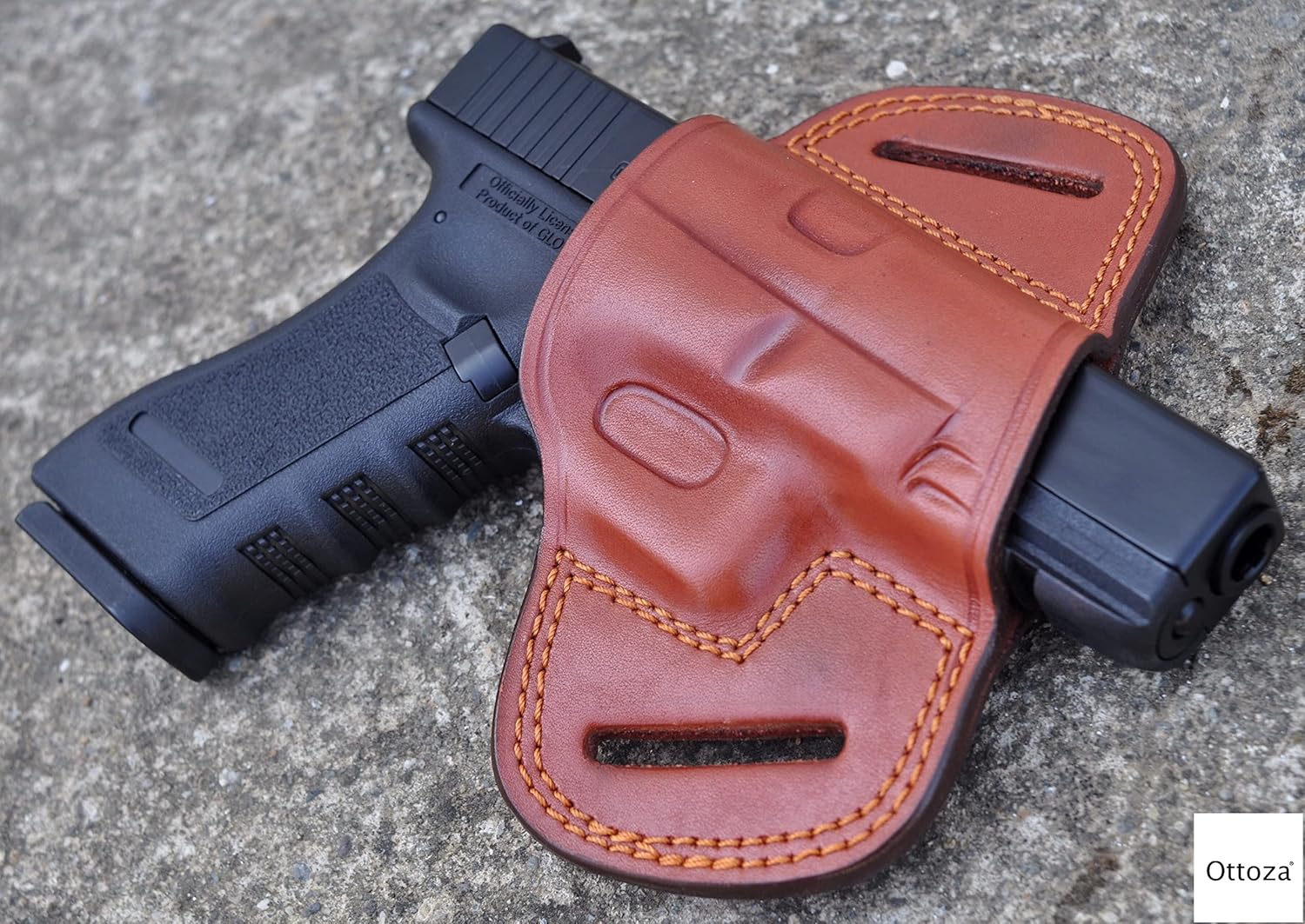 Ottoza Funda de cuero compatible con pistola Glock (171919X23) para diestros Glock 19 Holster Owb – Glock 19X Holster Owb – Glock 17 Holster Owb –