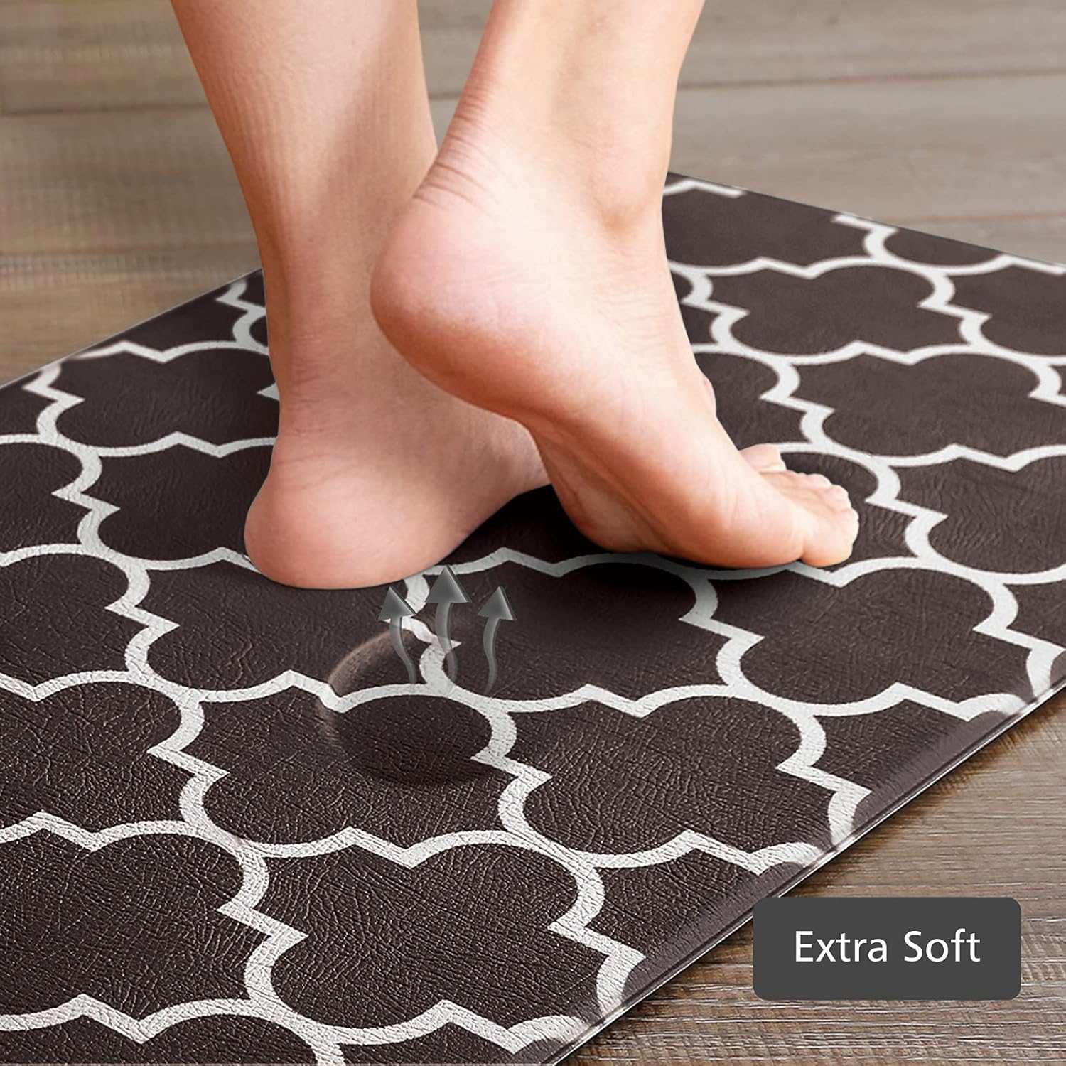 KMAT -2 Tapetes para cocina, acojinados, antifatiga, impermeables, de PVC resistente y espuma cómoda y ergonómica para estar de pie, para el hogar,