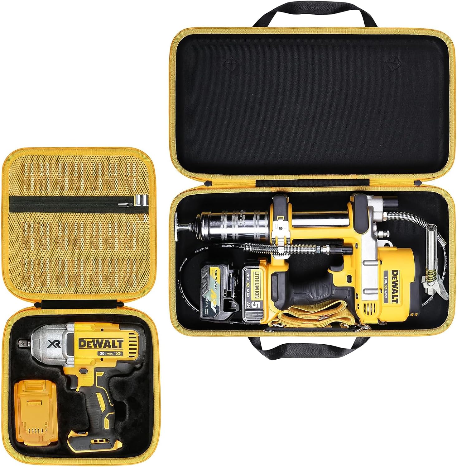khanka Estuche rígido para Dewalt DCGG571M1DCGG571B kit de pistola de grasa + estuche rígido para llave de impacto de alto par DEWALT 20V MAX XR