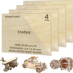 Trotec Tablero de madera maciza de arce  4 piezas  Lijado y barnizado, acabado mate  23.50 x 11.75 x 14 pulgadas  Madera dura de bricolaje para Trotec Tablero de madera maciza de arce  4 piezas  Lijado y barnizado, acabado mate  23.50 x 11.75 x 14 pulgadas  Madera dura de bricolaje para