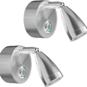 Leisure LED Luz de lectura de 4 pulgadas y 12 V RV con atenuación táctil LED ajustable para remolque, autocaravana, foco de iluminación interior, Leisure LED Luz de lectura de 4 pulgadas y 12 V RV con atenuación táctil LED ajustable para remolque, autocaravana, foco de iluminación interior,