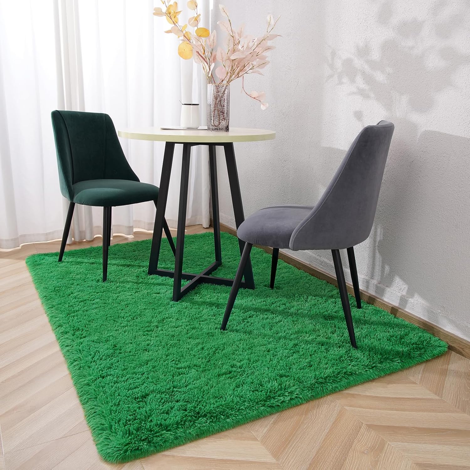 Kimicole Alfombra de área para dormitorio, sala de estar, decoración del hogar, alfombra mullida mejorada de 5 x 8 pies para apartamento,