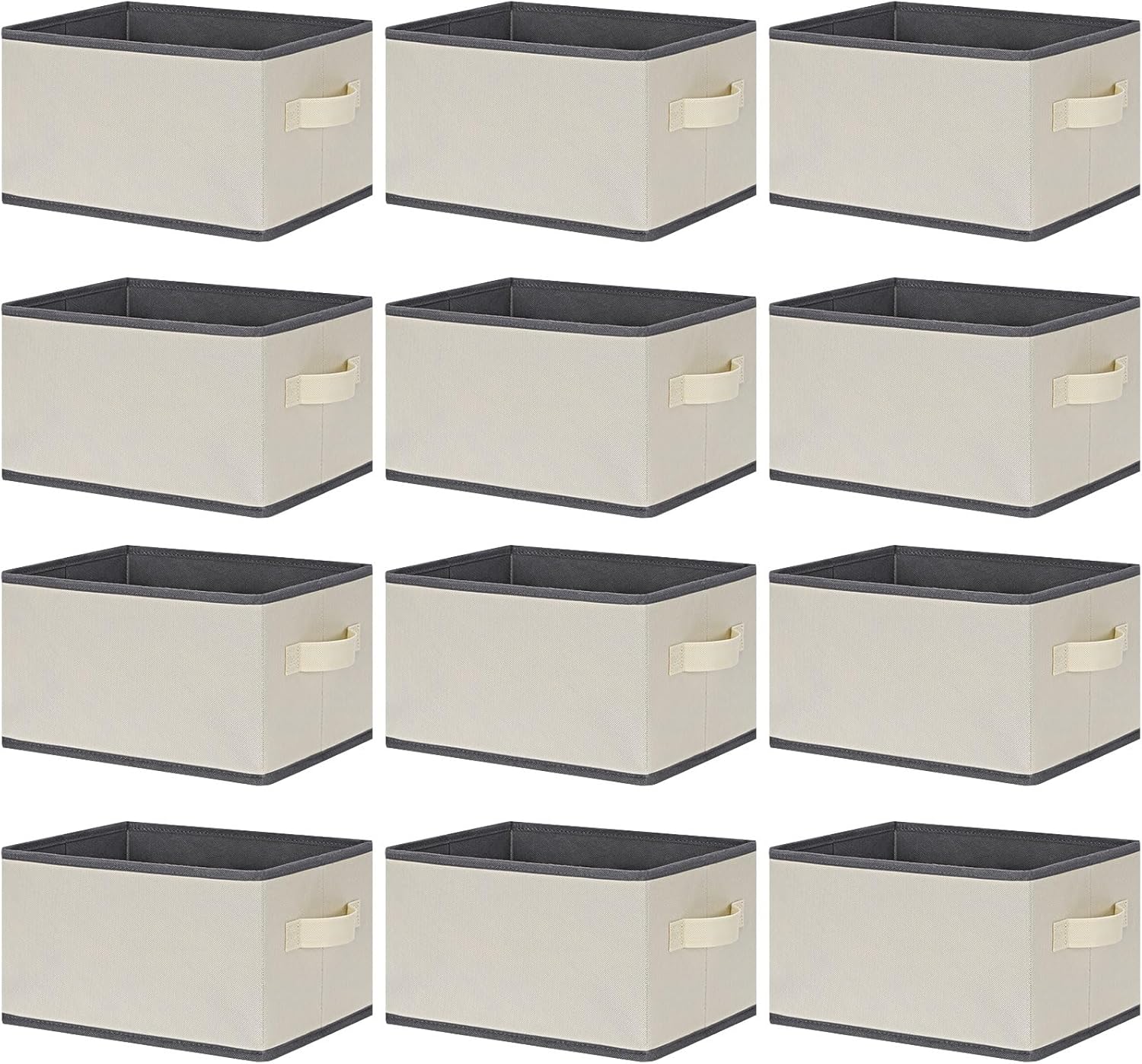 LHZK Paquete de 12 cestas de almacenamiento para estantes, contenedores plegables de tela para organizar estantes, armarios, regalos decorativos,