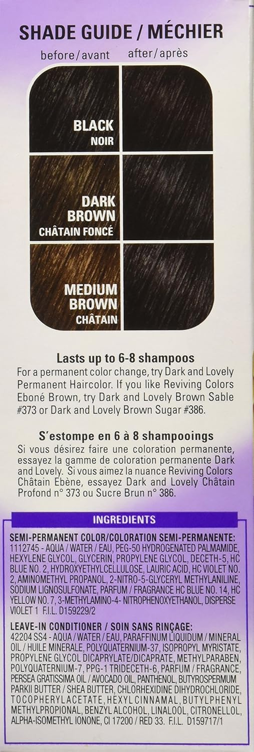 SoftSheen-Carson Colores revitalizantes oscuros y encantadores color y brillo nutritivos, negro natural 395