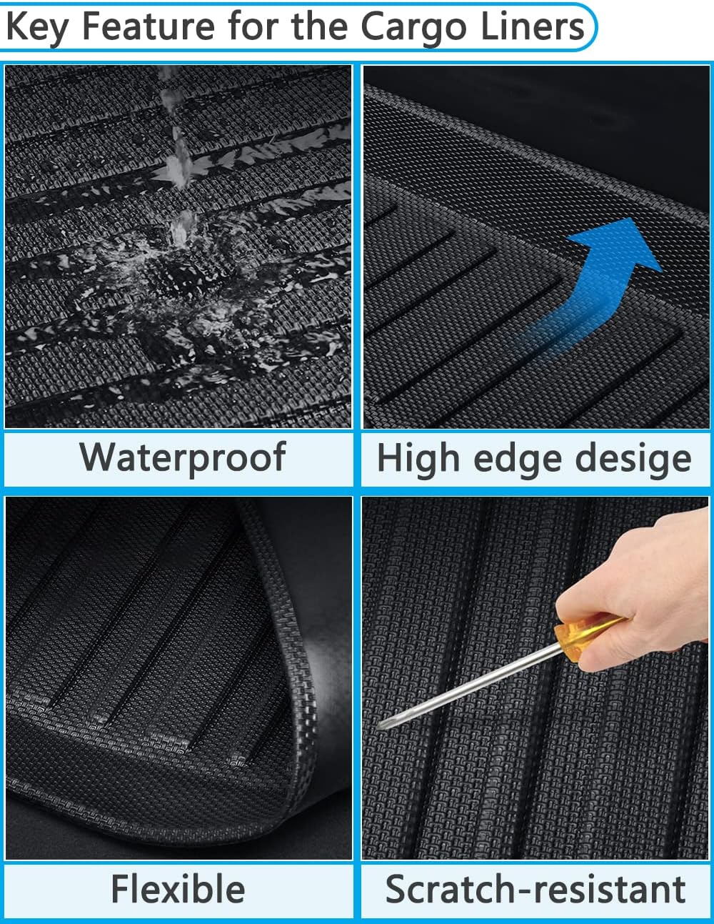 Corolla Cargo Mat  Compatible con Toyota Corolla 2014-2019, para todo tipo de clima, forro de carga trasera, bandeja de maletero, 3D, impermeable,