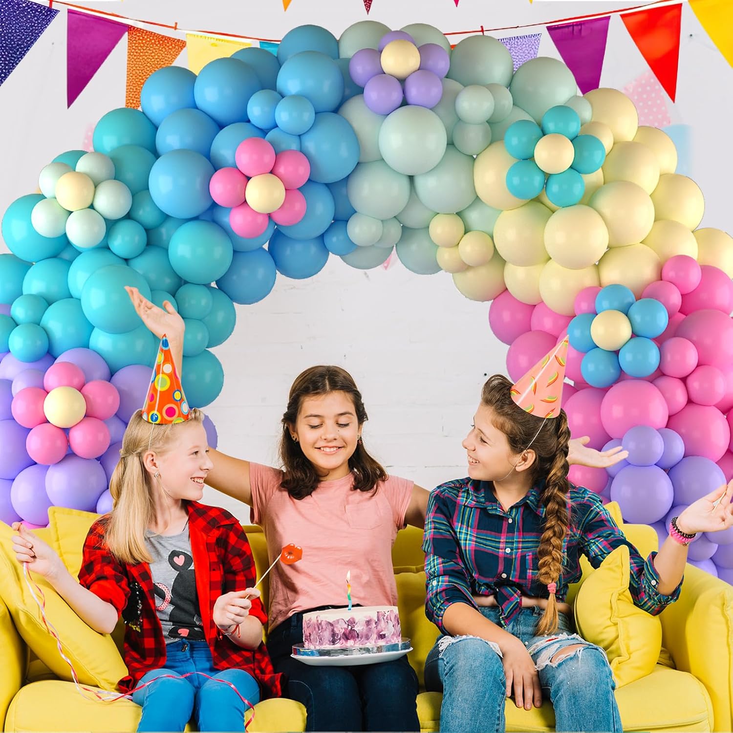 Kit de guirnalda de globos pastel, kit de arco de guirnalda de globos arcoíris, 6 globos multicolor surtidos, arco de globos de colores surtidos,