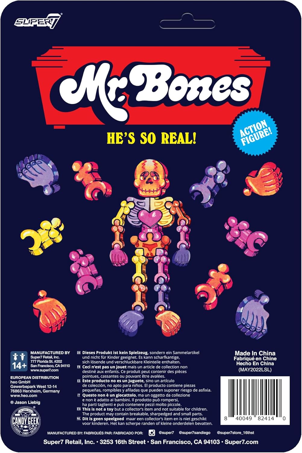 Super7 Mr. Bones – Figura de acción de Mr. Bones de 3.75 pulgadas, coleccionables vintage y juguetes retro