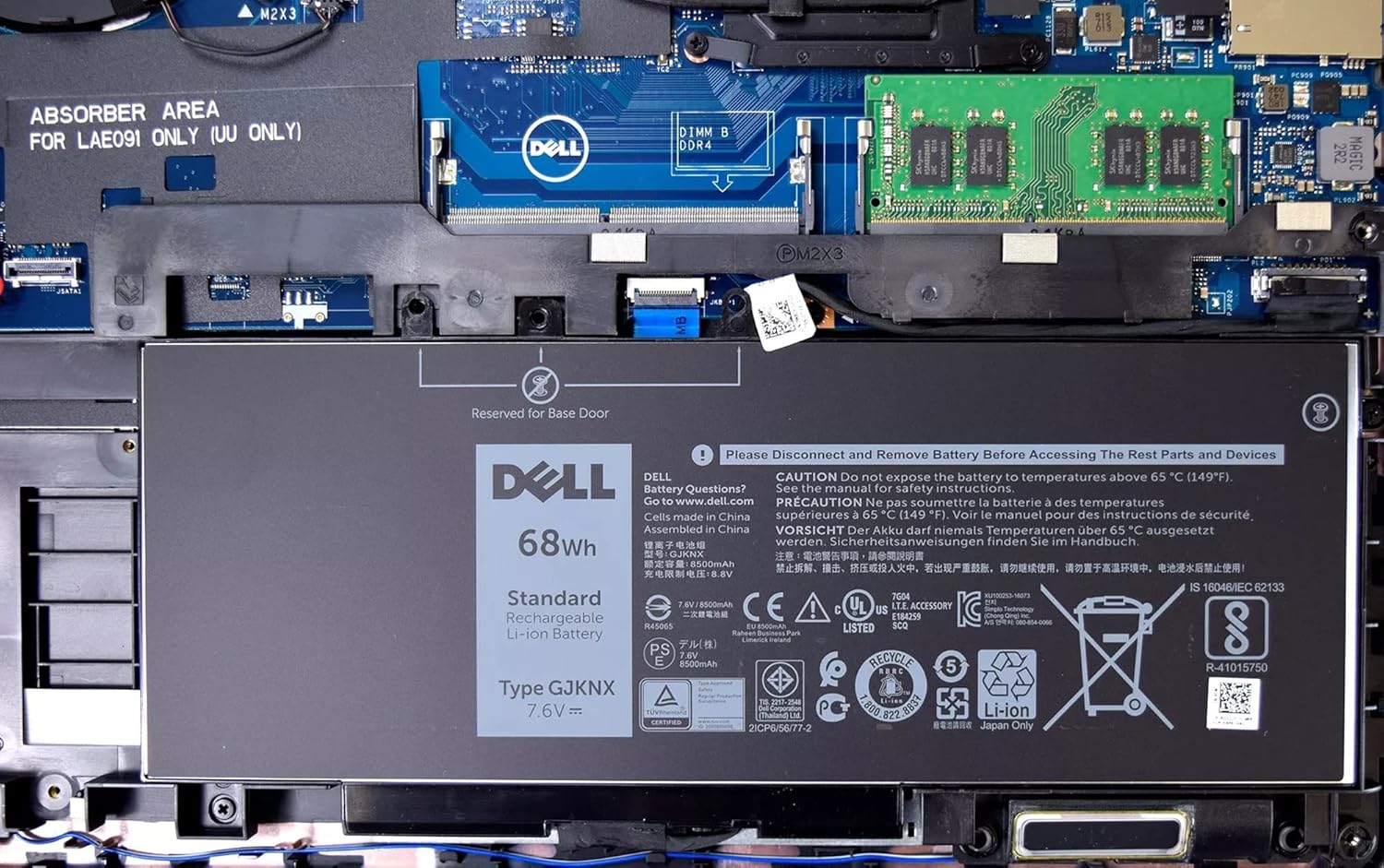 DELL GJKNX – Batería para portátil DELL Latitude Latitude 5280 5290 5480 5490 5490 5491 5495 5580 5590 5591, DELL Precision 3520 Precision 3530,