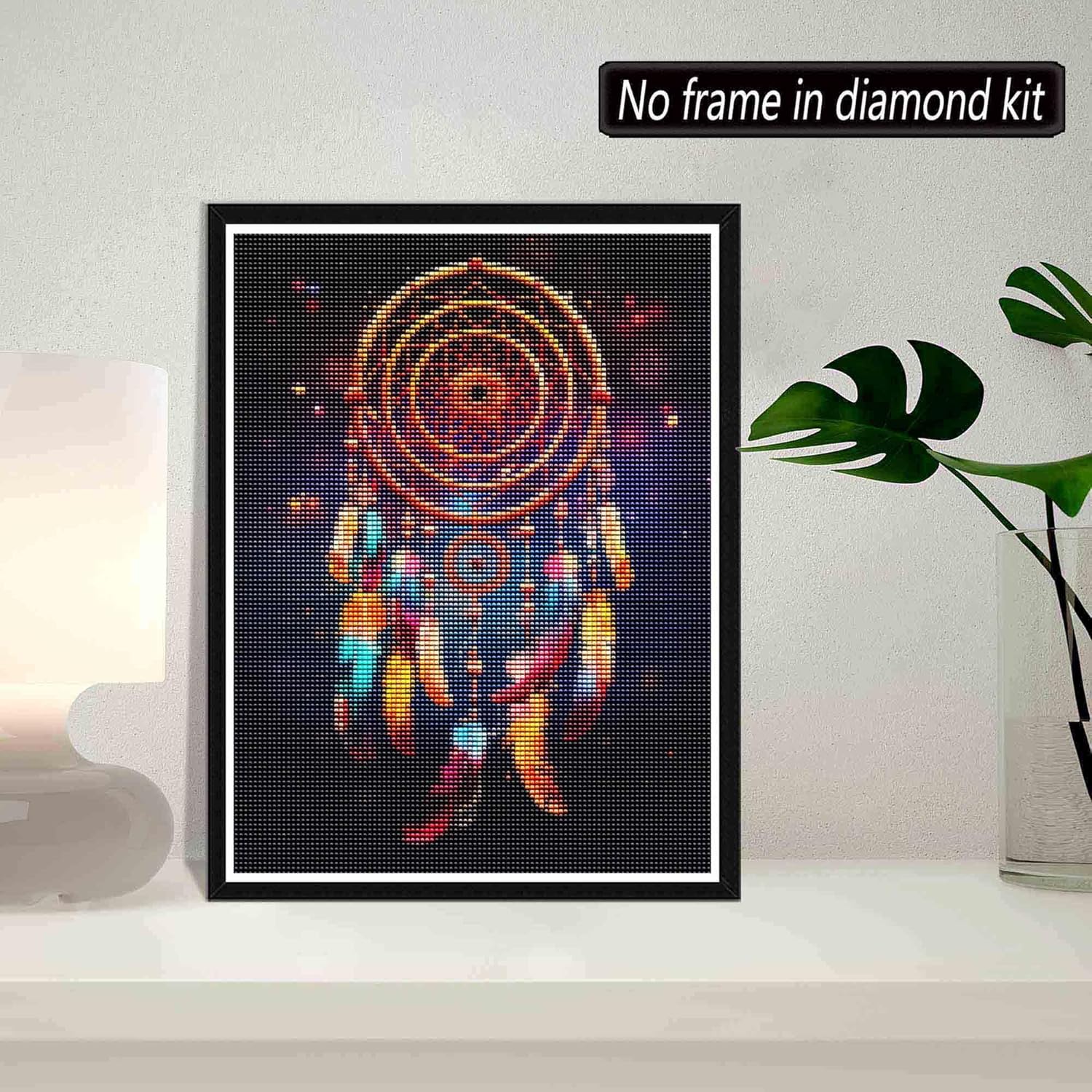 SKRYUIE Kits de pintura de diamantes 5D, atrapasueños para adultos, taladro redondo completo, pintura de bricolaje con diamantes, arte colorido