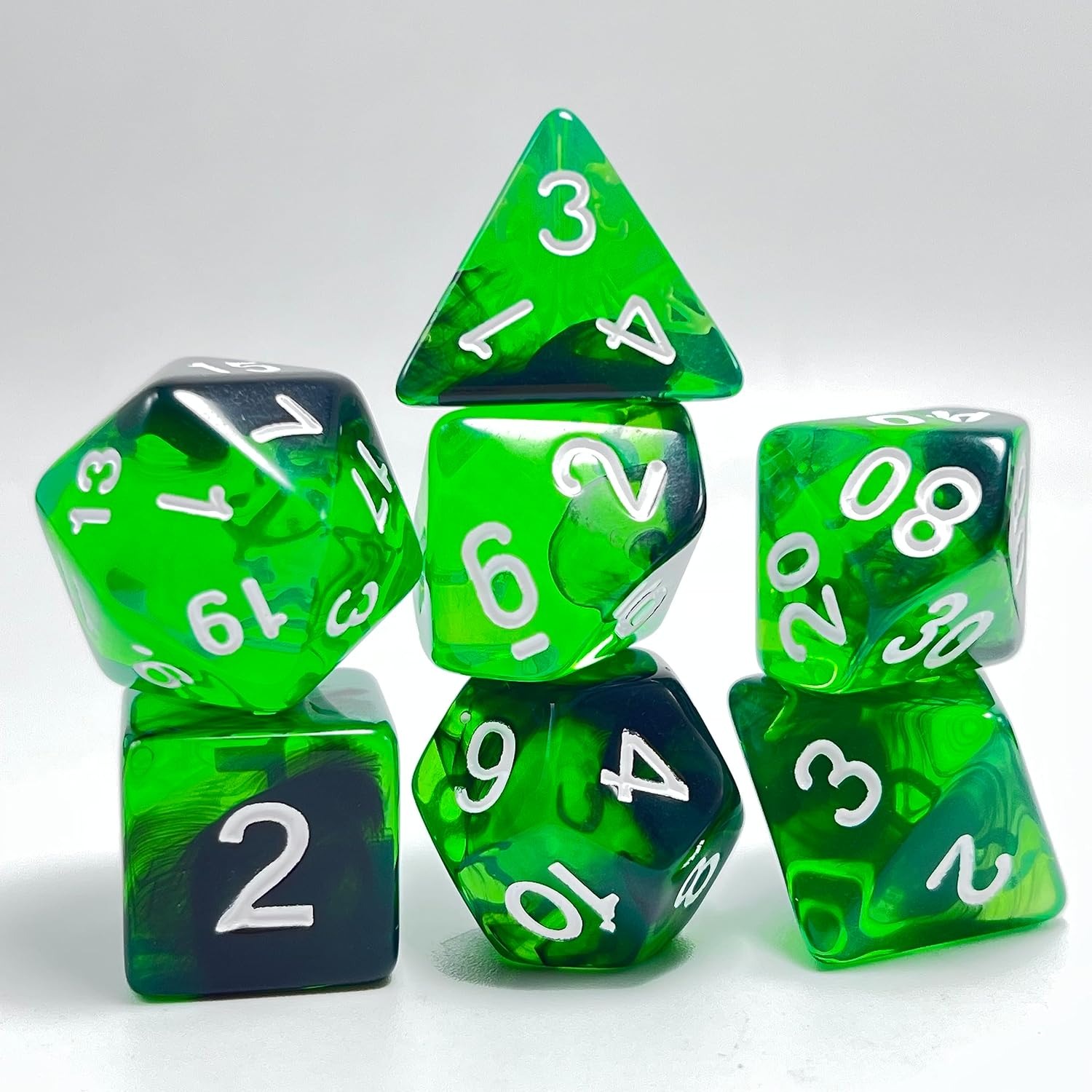 DND – Juego de dados transparentes poliédricos  IDTQ Dungeons and Dragons Purple translúcidos juego de dados RPG MTG juegos de mesa 5 juegos D4 D6