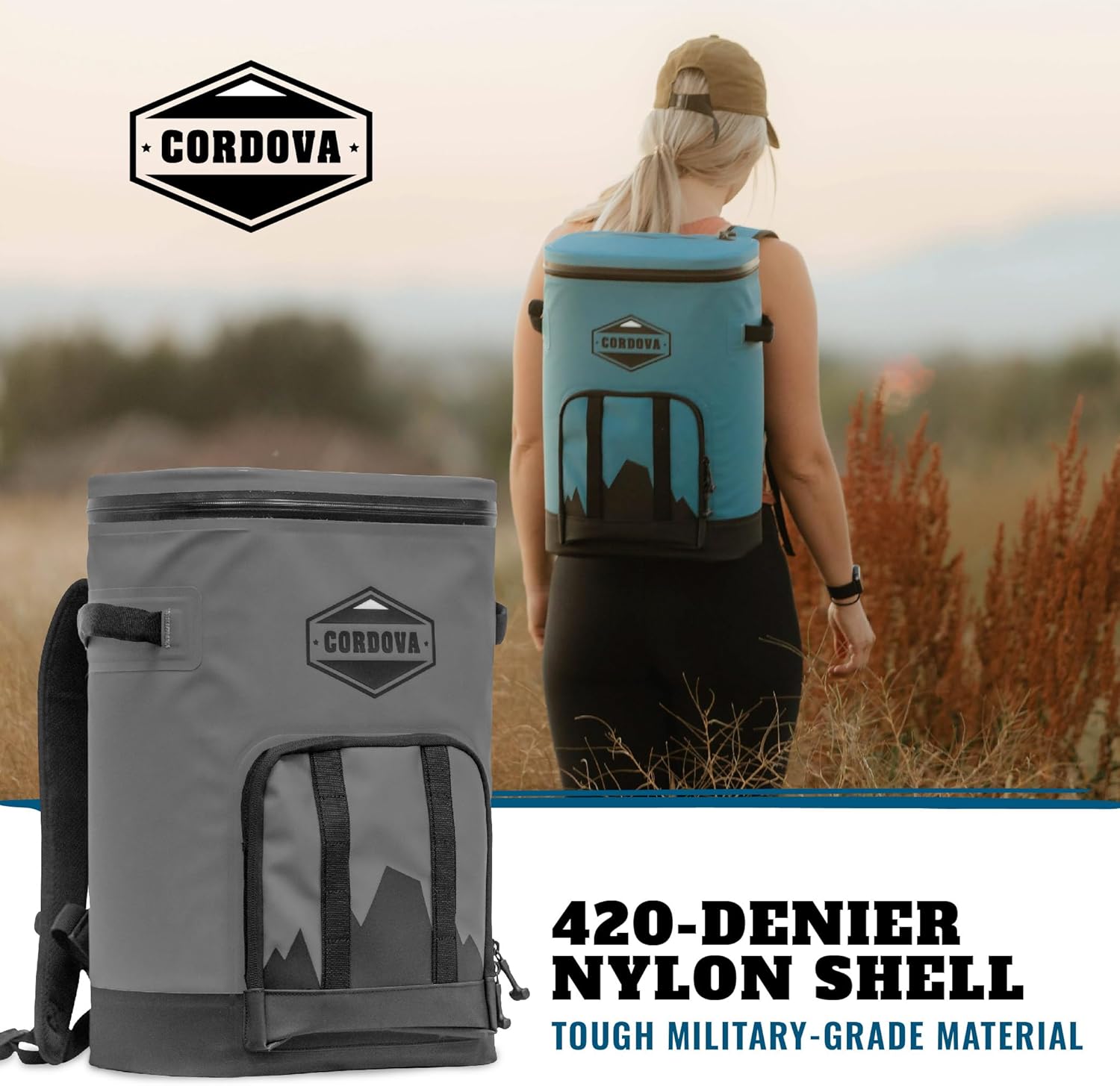 Cordova Outdoors Mochila Backcountry Class con enfriador suave, bolsa térmica aislada, con aislamiento de espuma, duradera, protección UV