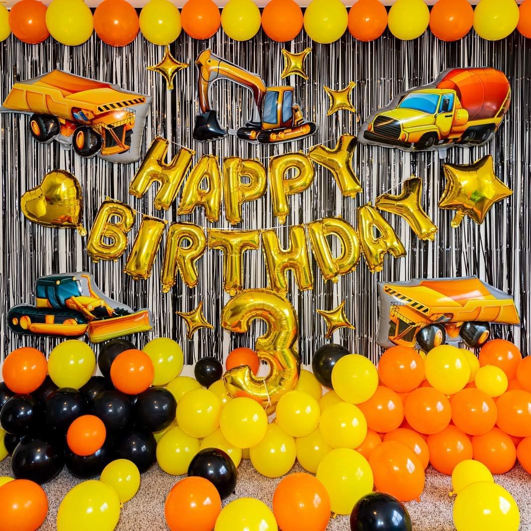 Decoraciones de 2 cumpleaños para niños, suministros de fiesta de cumpleaños de construcción, decoraciones de segundo cumpleaños para niños de 2