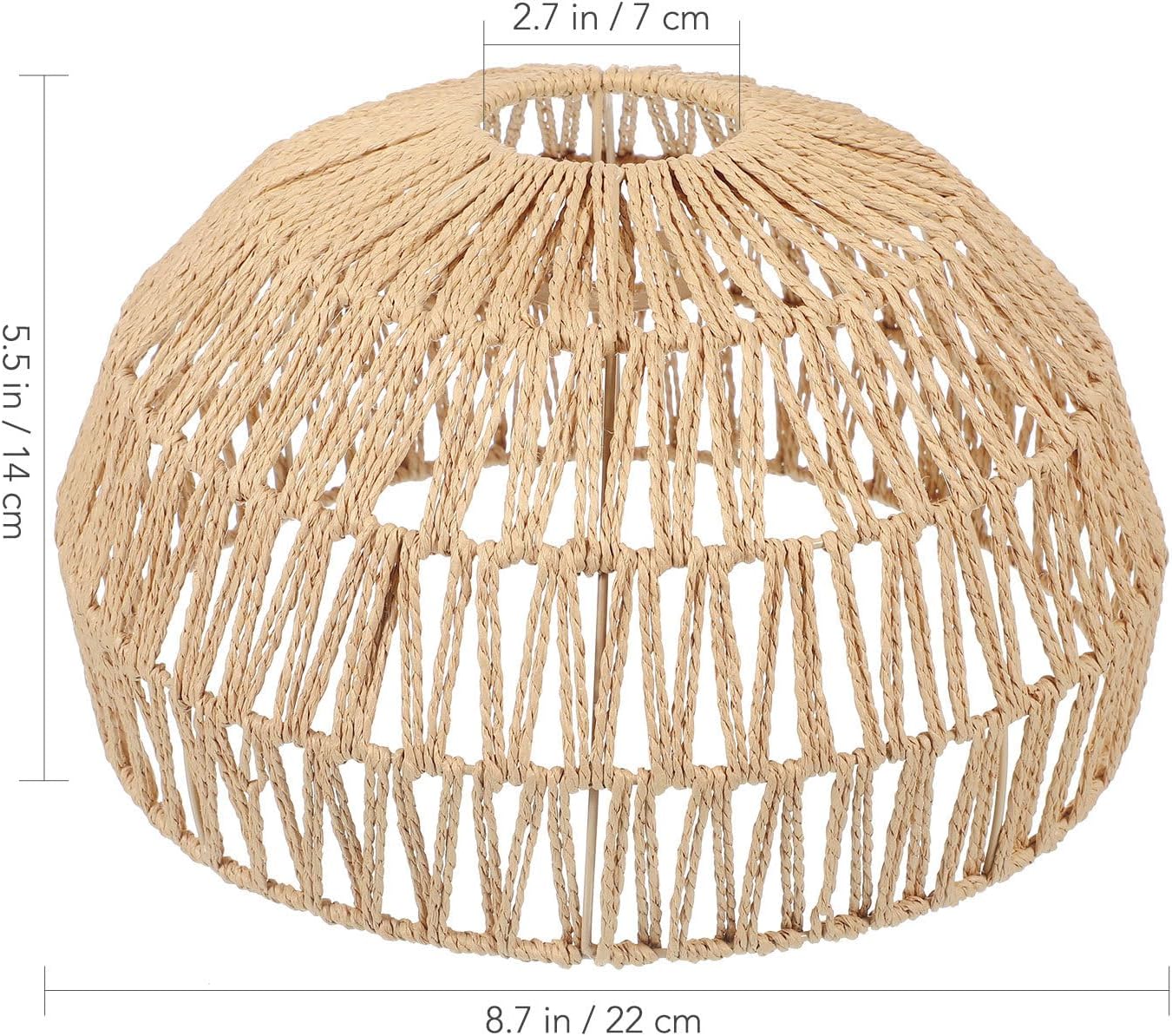 Baluue Pantalla de lámpara de ratán tejido, cubiertas de lámpara de araña hemisféricas, accesorio de luz, lámpara colgante de repuesto para lámpara
