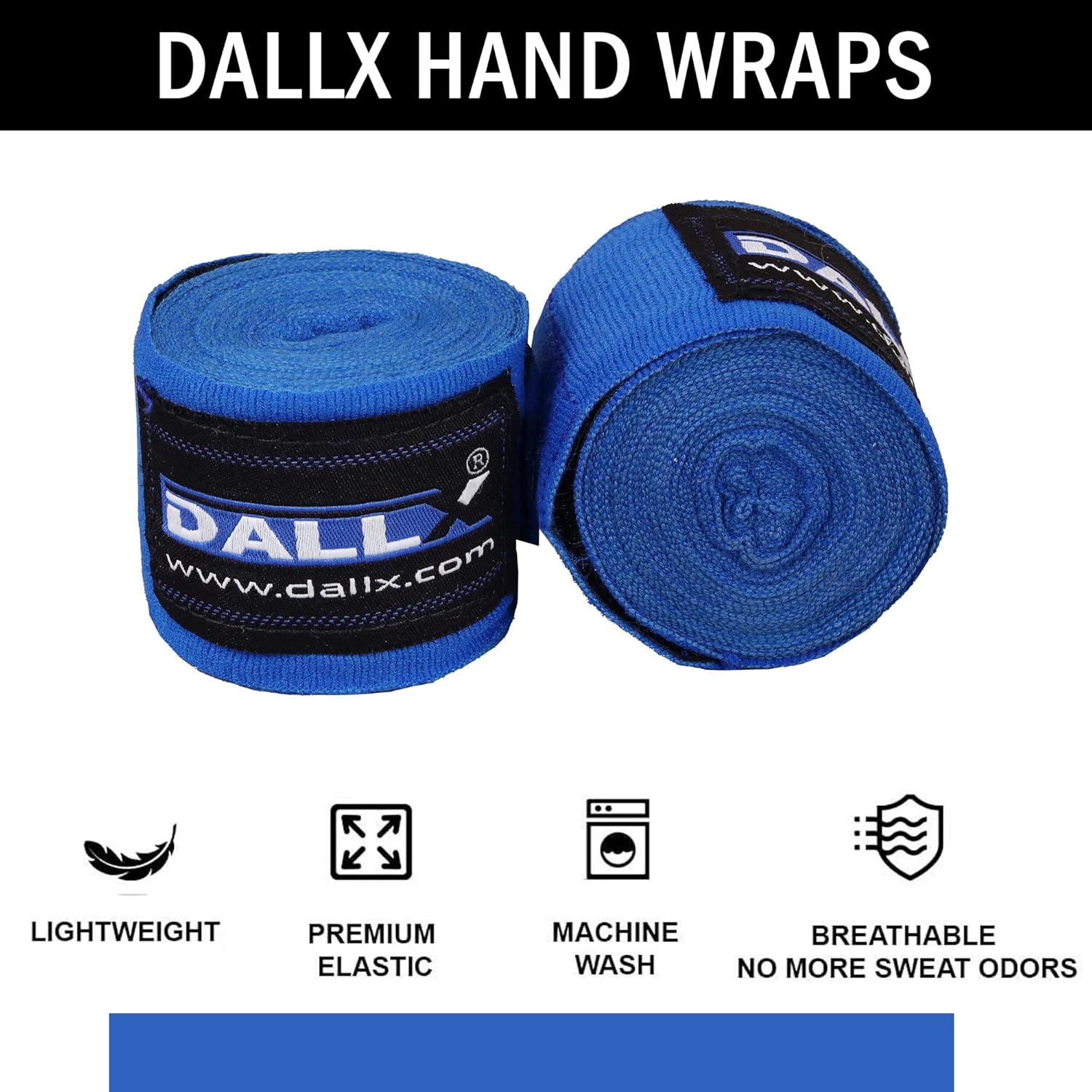 DALLX Envolturas de mano de boxeo de 180 pulgadas con lazo para el pulgar para artes marciales, kickboxing  MMA Muay Thai para hombres y mujeres  Par