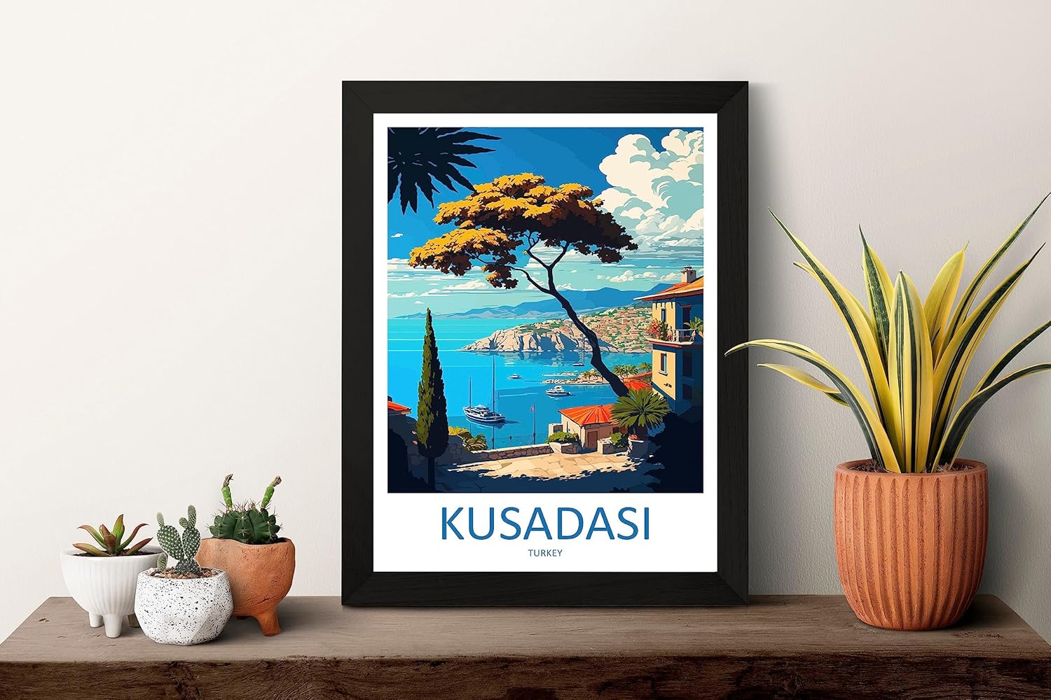 Kuadas Travel Print Wall Art Kuadas – Decoración para el hogar, decoración del hogar, amantes del arte de pavo, amantes del arte de Turquía, Kuadas,