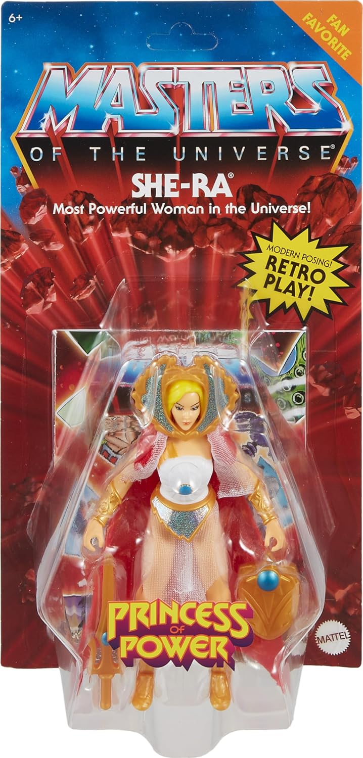 Masters of the Universe Origins Figura de acción, She-Ra, coleccionable, la mujer más poderosa de MOTU, 16 articulaciones articuladas, 5.5 pulgadas