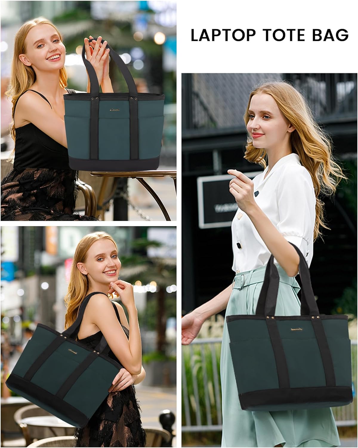 LOVEVOOK Bolsa de mano para mujer, bolsa de hombro grande, bolsa de trabajo ligera para profesores, bolsa para laptop de 15.6 pulgadas con correa de