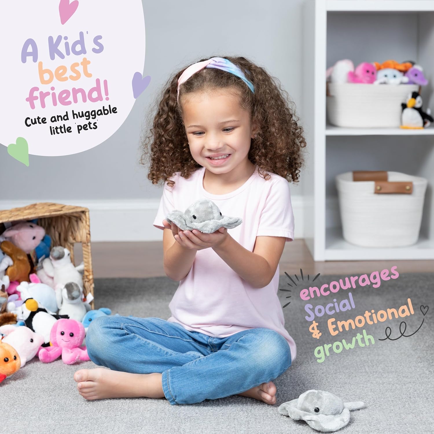 Forest & Twelfth Mantarraya de peluche, juguete de peluche individual para niños, recuerdos de fiesta oceánica y bolsas de golosinas, premios de