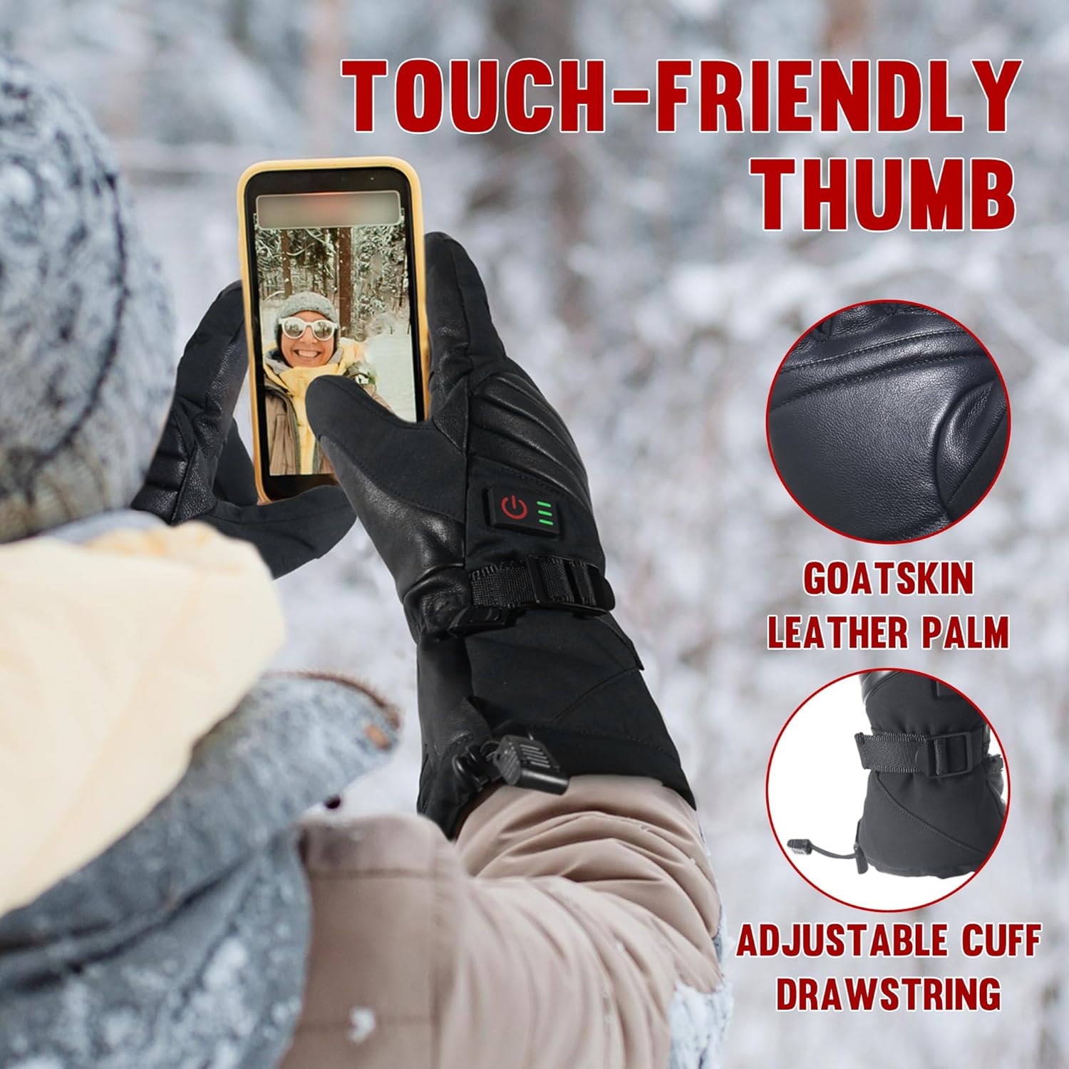 Guantes de trabajo con aislamiento impermeable, guantes térmicos de invierno para hombres y mujeres, compatible con pantalla táctil, guantes de