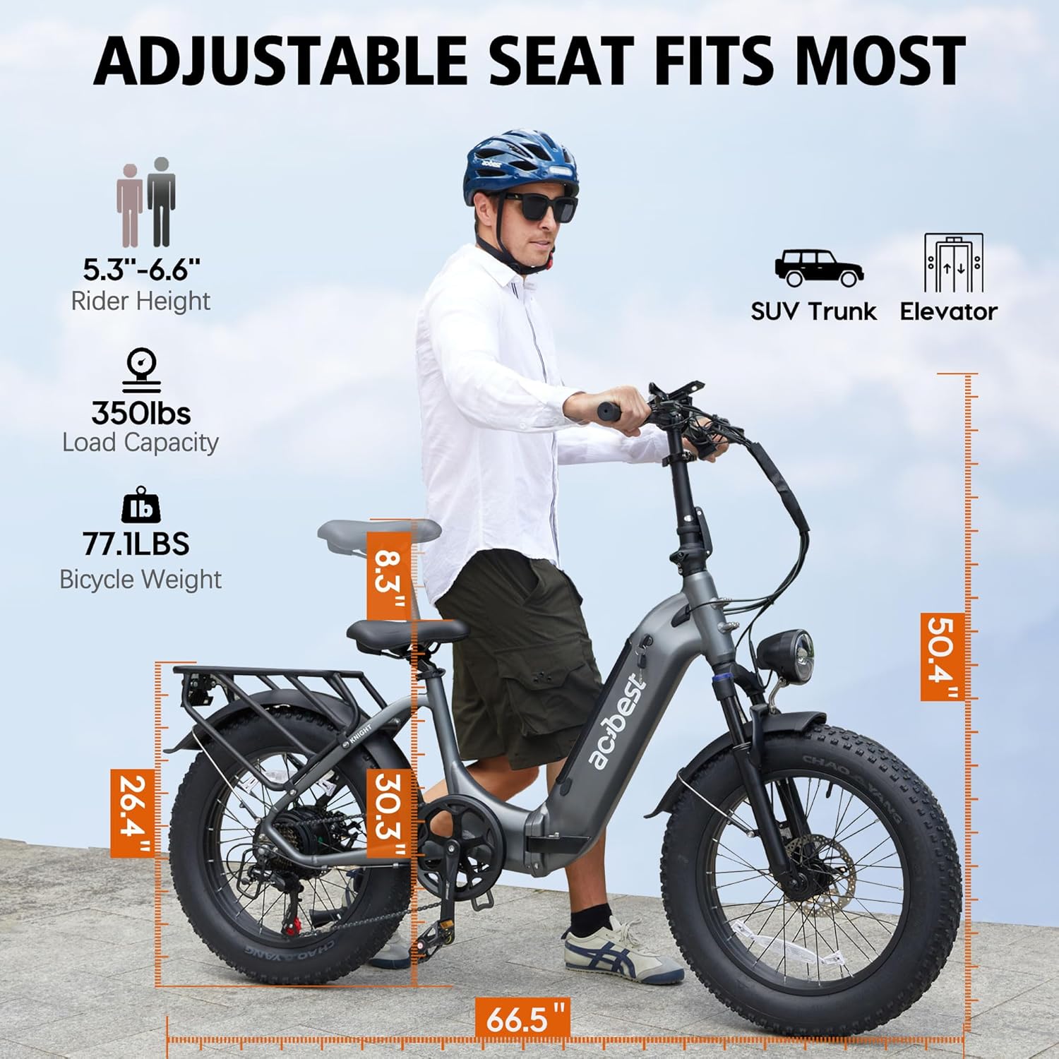 Bicicleta eléctrica para adultos, bicicletas eléctricas de 20 pulgadas x 4 con motor sin escobillas de pico de 1000 W, batería extraíble de 48 V y