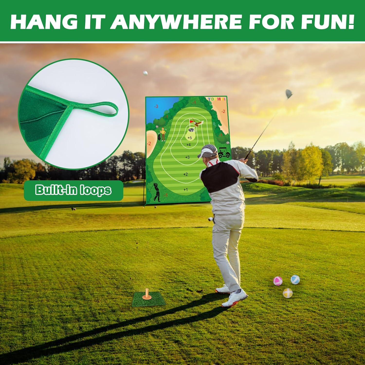 Alfombrilla de juego de astillado de golf, tapetes de práctica de golf para interiores y exteriores, juegos para adultos y familia, juego de golf