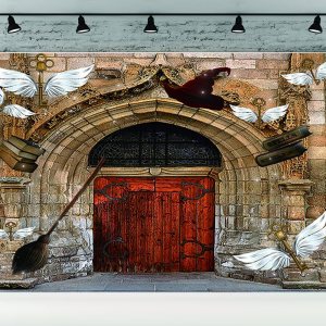 Telón de fondo mágico de mago de tela de 7 x 5 pies, para escuela, castillo, aventura, fotografía, fondo, decoración de fiesta de Halloween, tapiz Telón de fondo mágico de mago de tela de 7 x 5 pies, para escuela, castillo, aventura, fotografía, fondo, decoración de fiesta de Halloween, tapiz