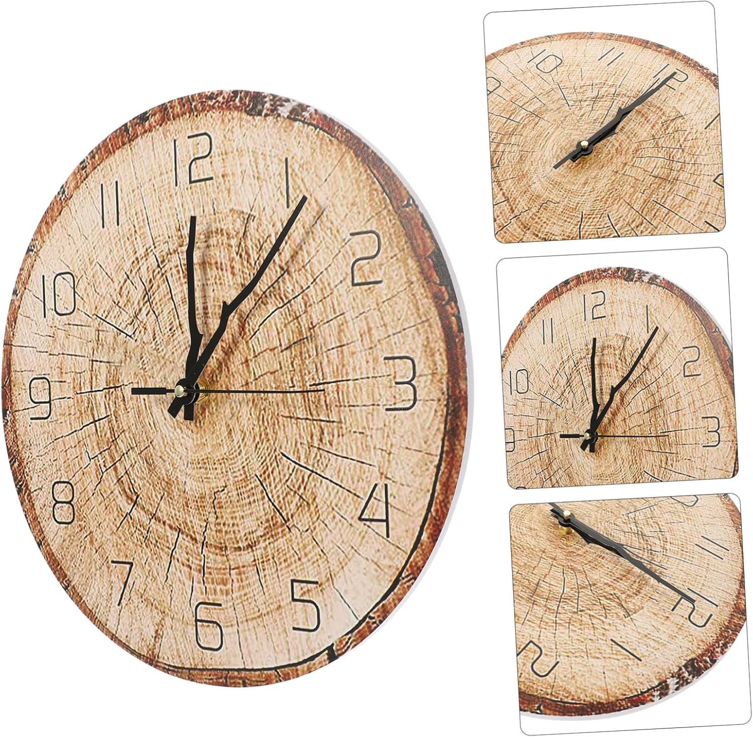 IMIKEYA 5pcs Annual Ring Wall Clock 3D Wall Clock Decor Wooden Wall Clock Bedroom Wall Clock Simple Wall Clock Clocks Rustic Home Decor Stylish