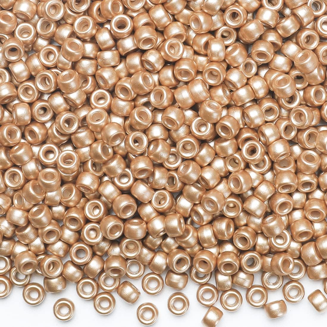 1000 cuentas de poni de oro rosa (0.23 x 0.315 pulgadas), cuentas para manualidades, cuentas para hacer joyas, cuentas de poni a granel, cuentas de