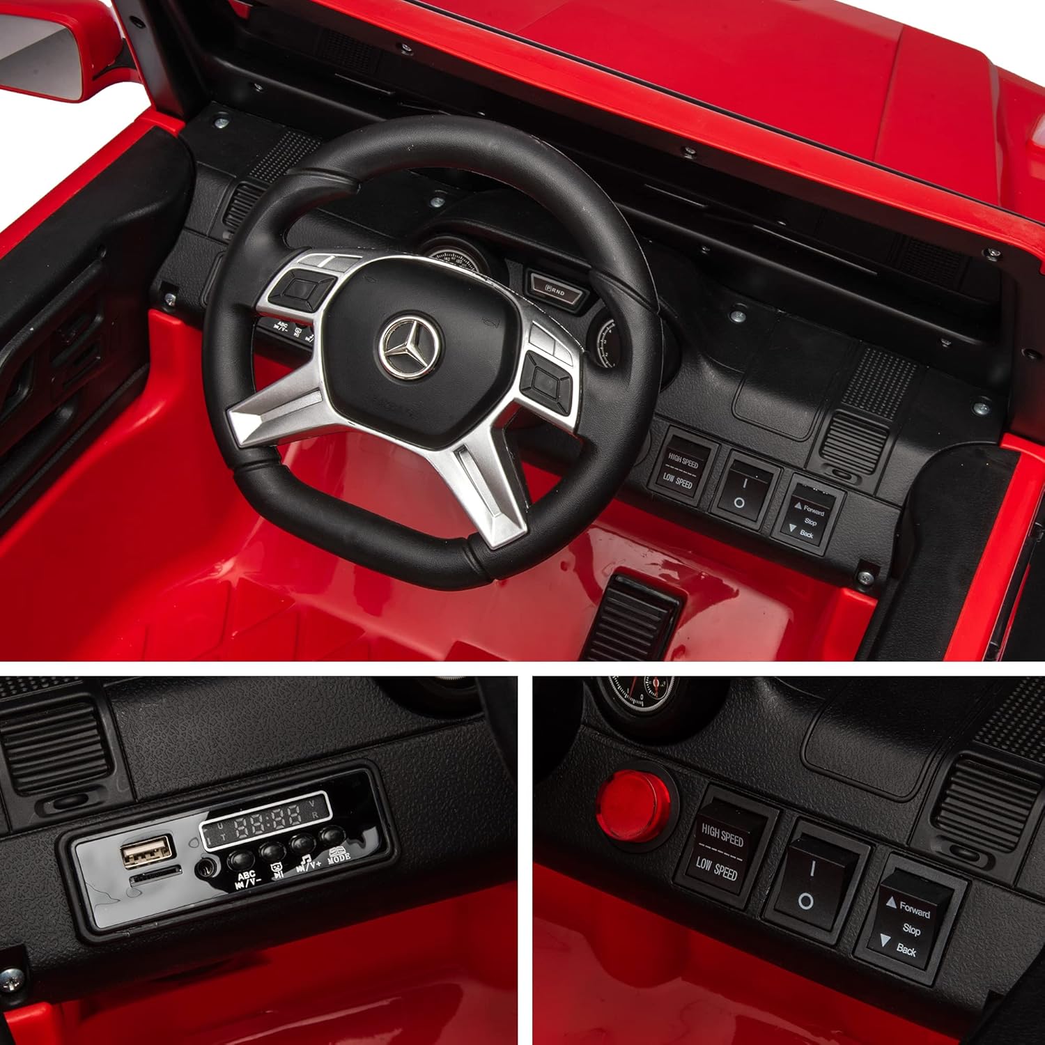 ccko Auto eléctrico para niños, vehículo eléctrico para niños de 24 V 200 W, auto eléctrico Mercedes-Benz con licencia para niños con amortiguador