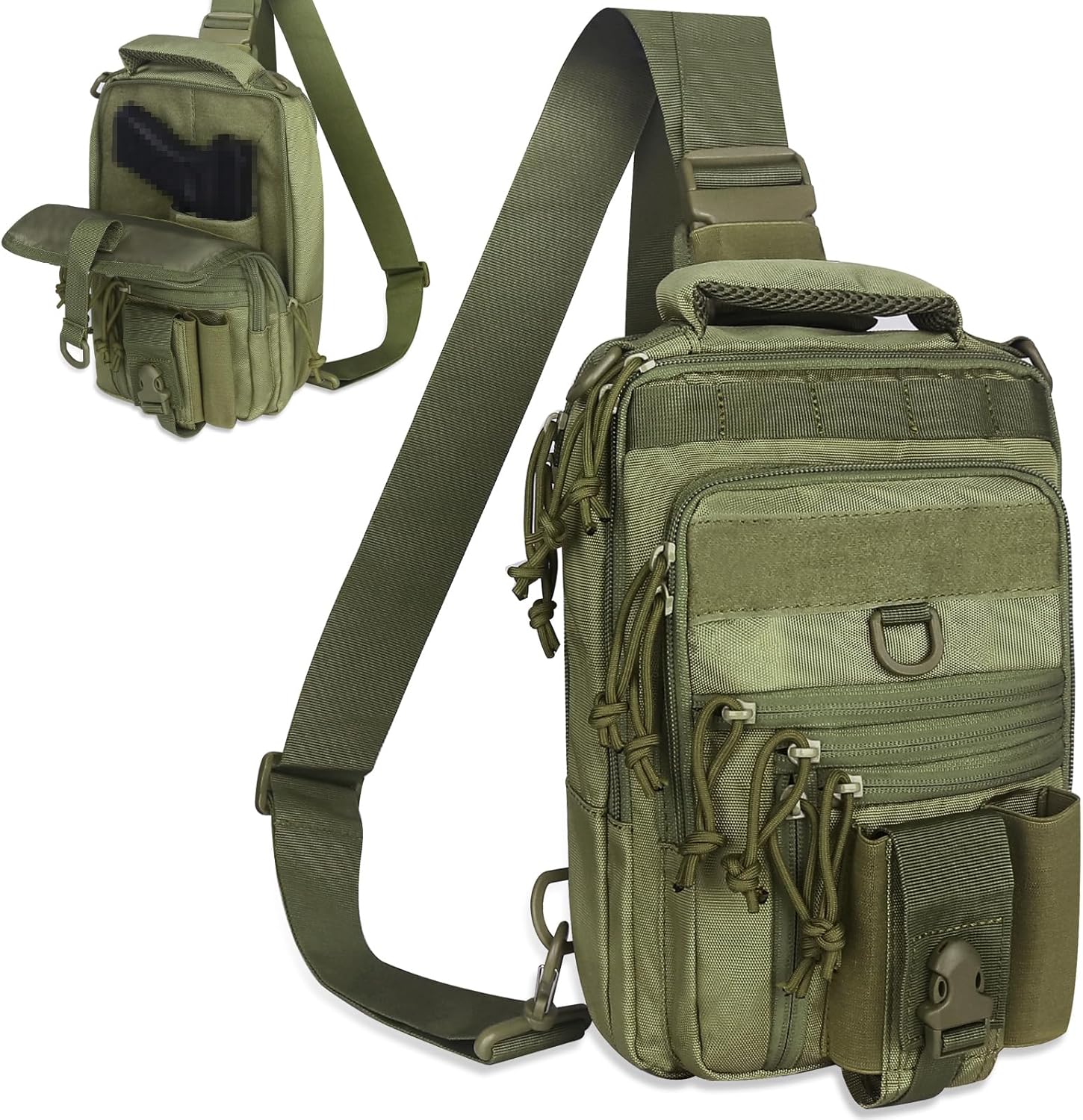 DegeTMVe Funda de pistola doble para el pecho, bolsa de transporte oculta, bandolera, pistola táctica, mochila convertible para disparos, caza