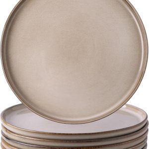 AmorArc Juego de 6 platos llanos de cerámica esmaltada reactiva de 10.5 pulgadas, aptos para microondas, lavavajillas, resistentes a los arañazos, AmorArc Juego de 6 platos llanos de cerámica esmaltada reactiva de 10.5 pulgadas, aptos para microondas, lavavajillas, resistentes a los arañazos,