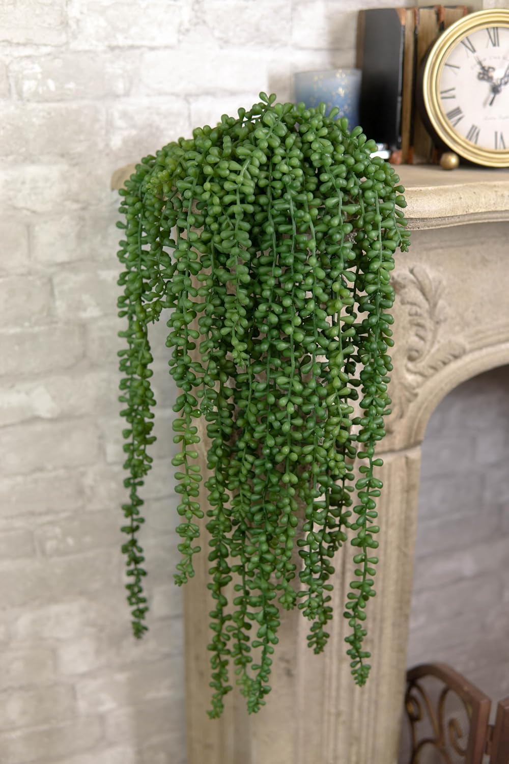 Ebros Gift Paquete de 6 collares artificiales realistas y realistas para plantas suculentas de helecho, plantas botánicas, hogar, jardín, veranda,