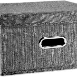 Contenedores de almacenamiento de tela de lino con tapa 1 unidad Caja de almacenamiento plegable con tapa, contenedores de almacenamiento para Contenedores de almacenamiento de tela de lino con tapa 1 unidad Caja de almacenamiento plegable con tapa, contenedores de almacenamiento para