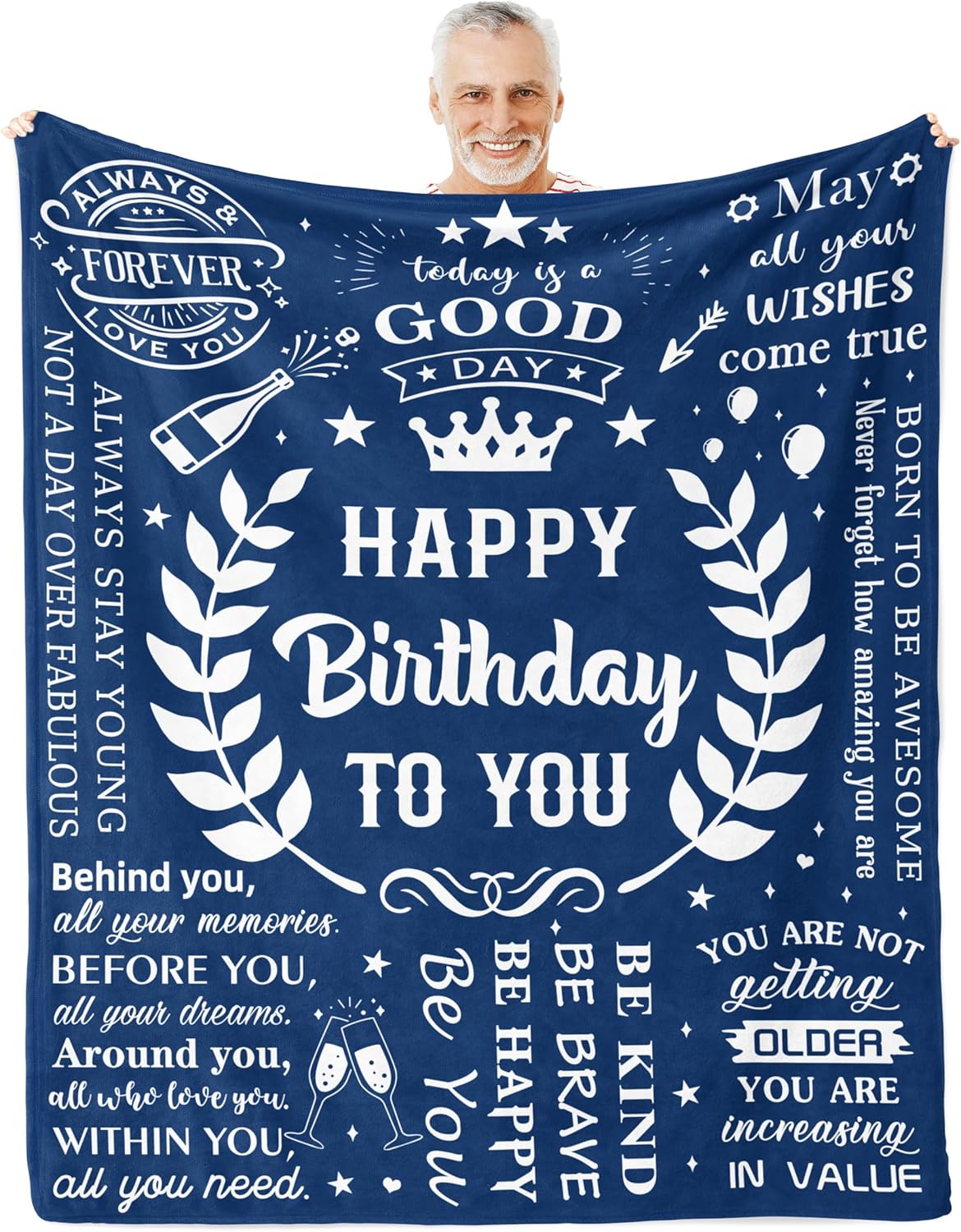 Regalos de cumpleaños para hombres, regalos para hombres para manta de cumpleaños de 60 x 50 pulgadas, ideas de regalo de cumpleaños para papá,