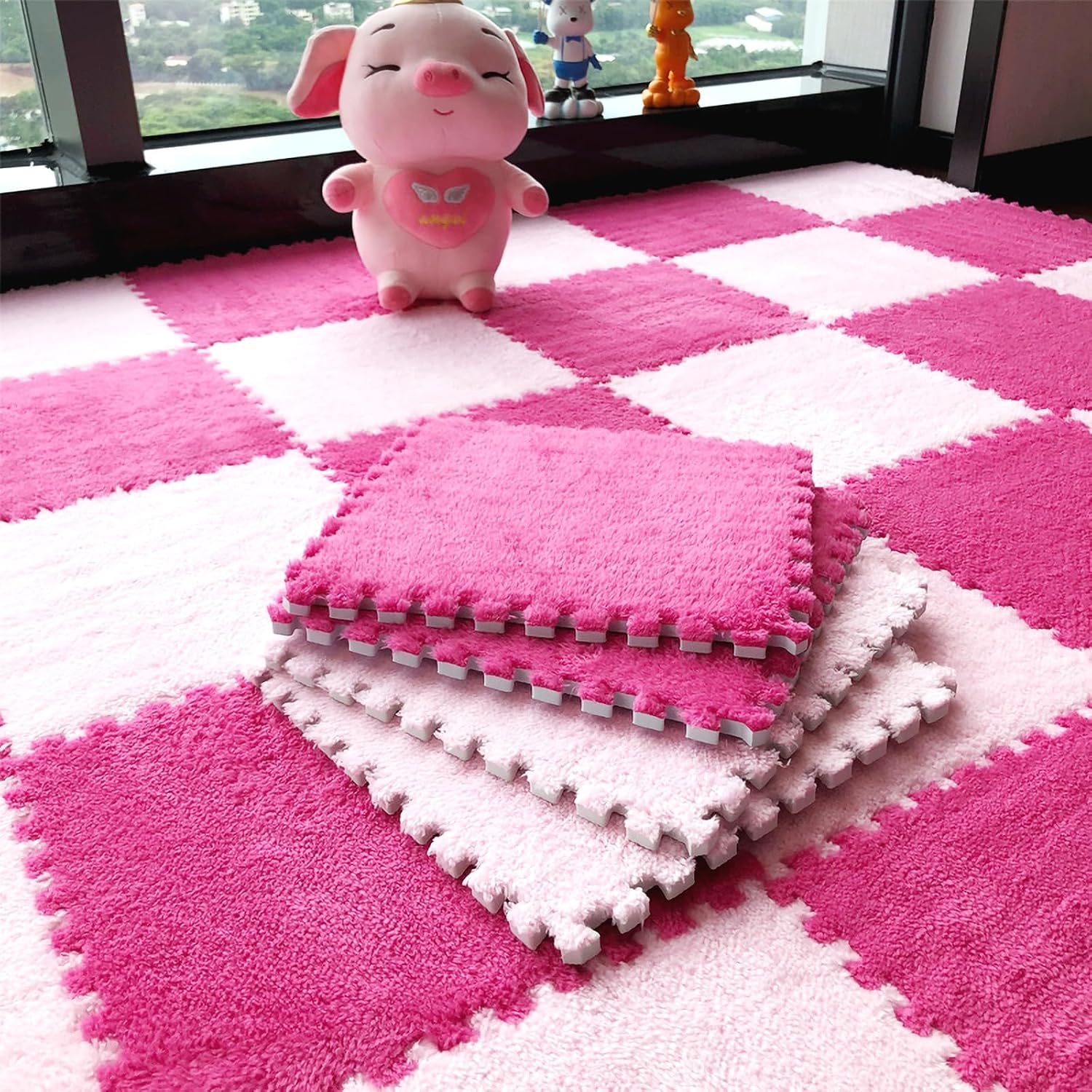 12 tapetes entrelazados de espuma EVA suaves y esponjosas, alfombras protectoras para el suelo, tapetes de juego para niños, habitación de niños,