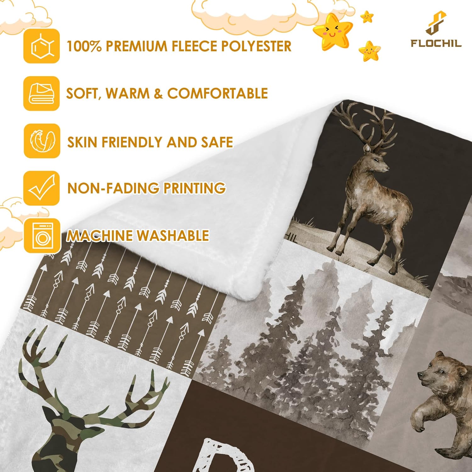 FLOCHIL Mantas de bebé personalizadas, manta de bebé personalizada  Manta de bebé con nombre para niños, el mejor regalo para bebé, elefantes recién