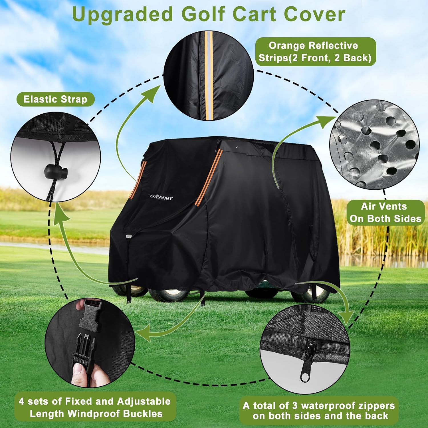 Fundas para carrito de golf para 4 pasajeros, 420D, resistentes para EZ GO, fundas impermeables a prueba de sol, a prueba de polvo, cubierta