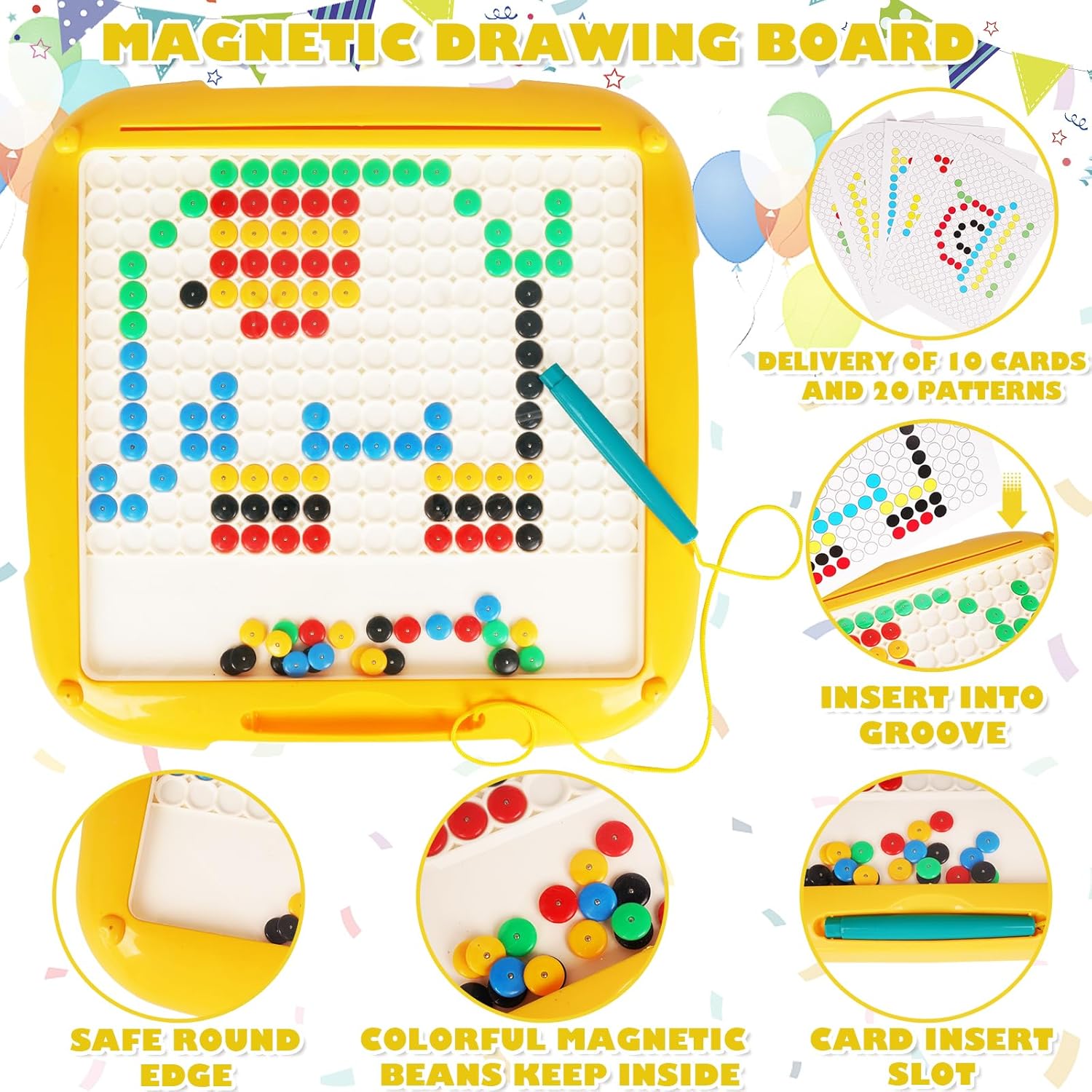 Tablero de dibujo magnético 2 en 1 y laberinto magnético de color y números, tablero de rompecabezas Montessori de aprendizaje a juego de colores,